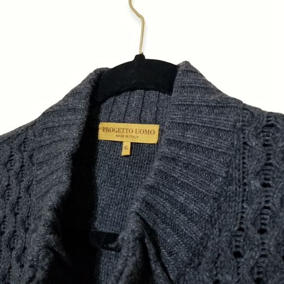 Progetto Uomo Grey Knit Cardigan Men's XL - Picture 5 of 11